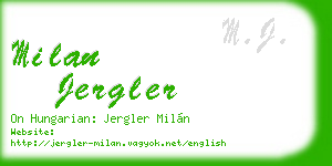 milan jergler business card